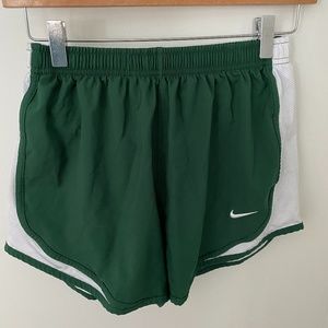 Nike Dri Fit Athletic Shorts M Green with White Accents